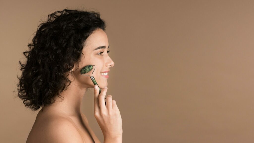 ¿DERMA ROLLER? 11 young woman doing facial massage 1